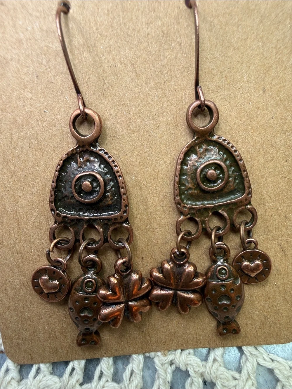 Copper-Tone Floral Dangle Earrings - Women Jewelry